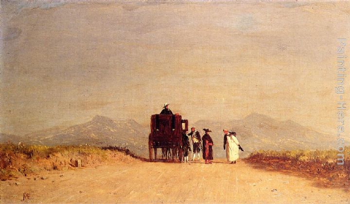 A Journey's Pause in the Roman Campagna painting - Jervis McEntee A Journey's Pause in the Roman Campagna art painting